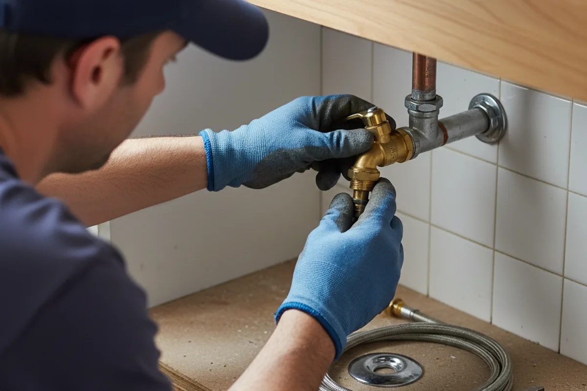 Shutoff valve and fitting work during Burst Pipe Repair in Prospect